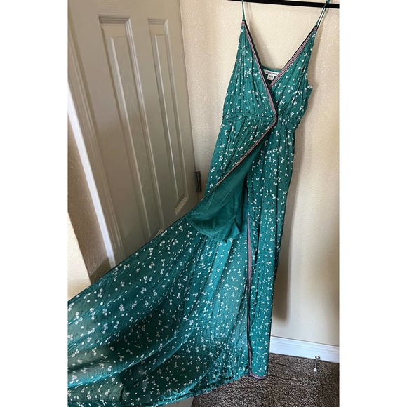 Billabong Soft Seas Sleeveless Printed Maxi Dress Size Med green - Picture 8 of 12